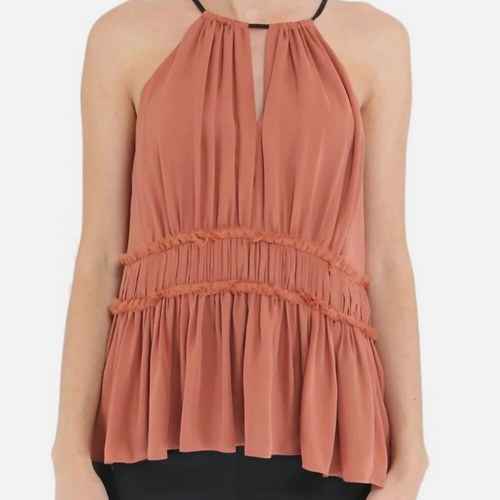 Cinq à Sept Silk Halterneck Blouse - Blush Pink, Small